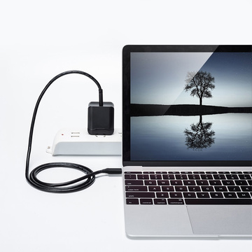USB auf USB-C Typ C Kabel Denmen D01T Schnellladung 2.4A 1m Schwarz