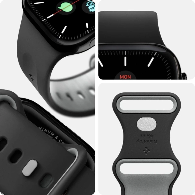 Pasek Spigen Nano Pop do Apple Watch 44/45/46/49 mm Czarno-Szary