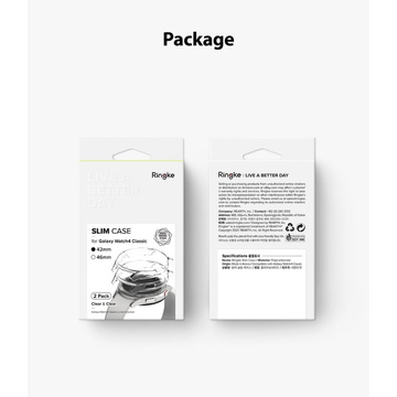 Balení po dvou kusech Ringke Slim pro Samsung Galaxy Watch 4 Classic 42 mm čiré