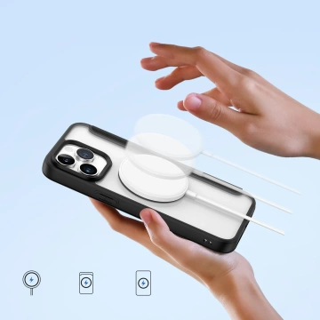 Dux Ducis Skin X Pro Hülle für Apple iPhone 15 Pro Magnetisches MagSafe Flip Cover – Schwarz