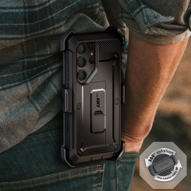 Etui für Samsung Galaxy S25 Ultra Supcase Unicorn Beetle Pro 2er-Set Schwarz