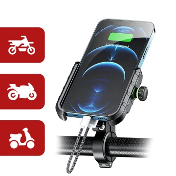Držiak telefónu na motorku Kewig KWG-M8 s QC 3.0 nabíjačkou