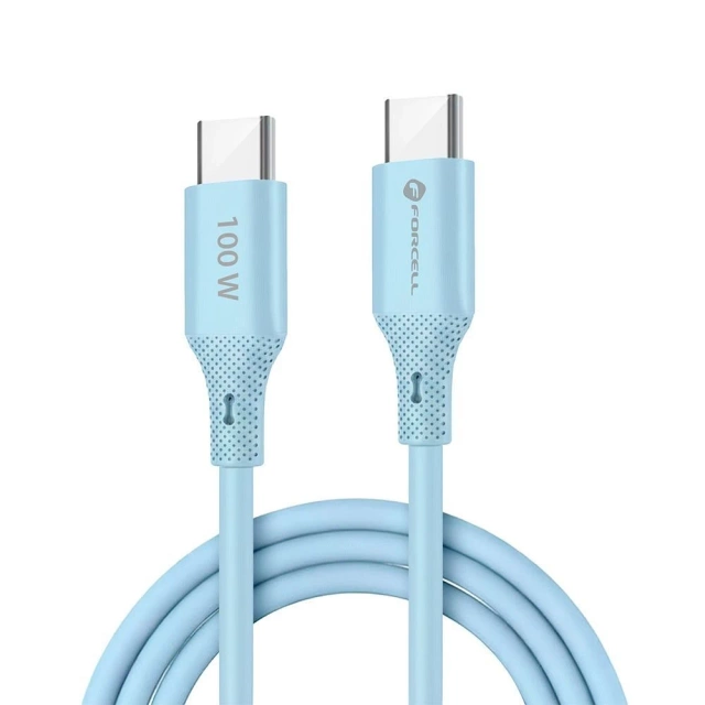 Kabel USB-C – USB-C 100W Forcell F-Energy Silicone 1 m C347 niebieski