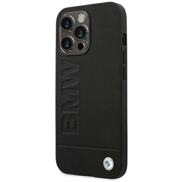 Hülle BMW BMHCP14LSLLBK für iPhone 14 Pro 6.1" Leather Stamp