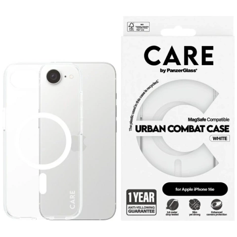 Pouzdro na iPhone 16e CARE od PanzerGlass Flagship Urban Combat White QI