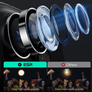 KRYT KAMERY ESR ARMORITE OCHRANA KAMERY IPHONE 16 PRO / 16 PRO MAX ČERNÁ