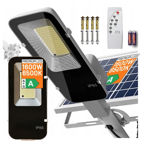 Lampa solarna Uliczna 1600W LED wodoodporna IP65 ścienna Alogy SolarBright 6000mAh do domu elewacyjna światło
