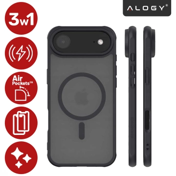 Case for Apple iPhone 16 Pro Max Alogy MagSafe Hybrid Matte Case with Lens Protection Black