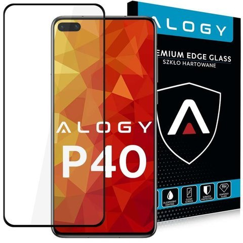 Szkło Alogy Full Glue case friendly do Huawei P40 czarne