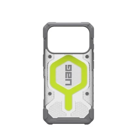 Etui do iPhone 17 Pro UAG Pathfinder Clear MagSafe Szaro-Neonowe