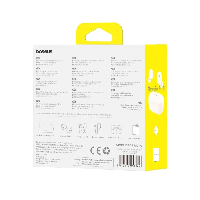 Baseus Bowie E18 Wireless TWS ENC IPX4 Earphones - White