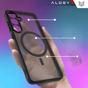 Чохол для Samsung Galaxy S25 Plus, захисний чохол для телефону, матовий чохол Alogy HybridMag™️ для MagSafe, матово-чорний