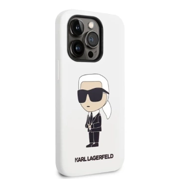 Karl Lagerfeld KLHCP14XSNIKBCH case for iPhone 14 Pro Max 6.7" hardcase Silicone Ikonik white/white