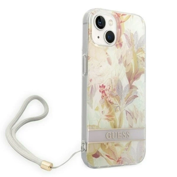 Etui Guess GUOHCP14MHFLSU do Apple iPhone 14 Plus 6,7" fioletowy/fialové pevné puzdro Flower Strap