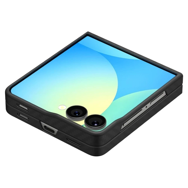 Etui Galaxy Z Flip 7 Spigen AirSkin Aramid Black Smukłe