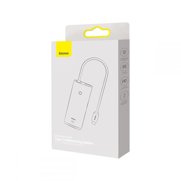 BASEUS LITE SERIES BS-OH020 NÁBOJOVÝ ADAPTÉR TYP-C 6-PORTOVÝ ČIERNA