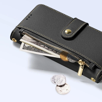 iPhone 16 Pro Dux Ducis Lawa Leather MagSafe Wallet Case Black