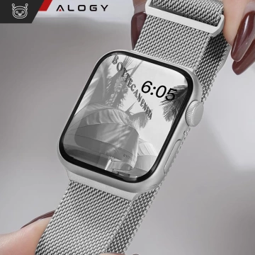 Alogy Stahlarmband für Apple Watch 42/44/45/49 mm Edelstahl Silber