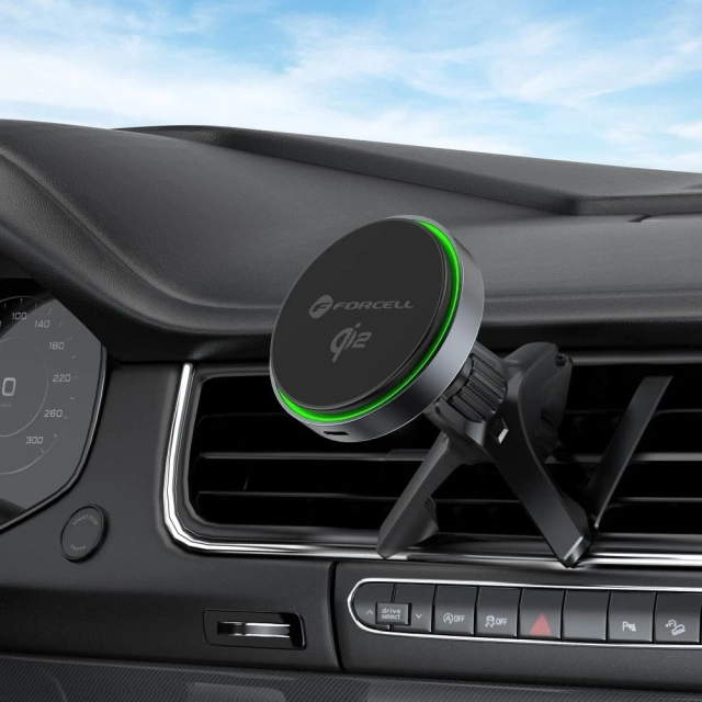 Forcell Rapid Charge Qi2 MagSafe Car Holder with 15W Charger