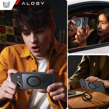 Чохол для Google Pixel 8a Alogy MagSafe Hybrid Matte Case, матова чорна задня кришка MagMat