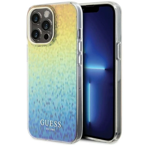 Etui Guess GUHCP15XHDECMI pro iPhone 15 Pro Max 6,7" wielokolorowy pevný obal IML Faceted Mirror Disco Iridescent