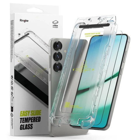 Tempered Glass for Samsung Galaxy S25 Ringke Easy Slide 2-Pack Clear 9H