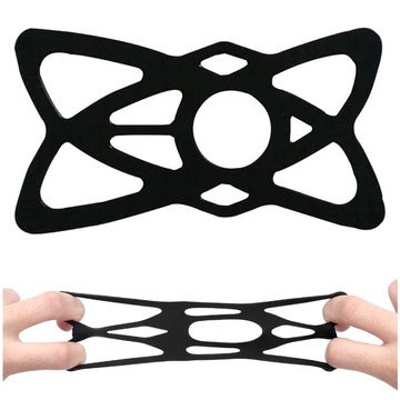 Bezpečnostný pásik Alogy TPU gumička chrániaca telefón 4,7"-6,7" pre držiak na bicykel univerzálna Čierna