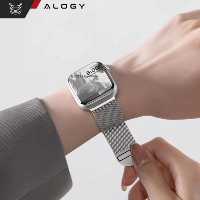 Alogy Stahlarmband für Apple Watch 42/44/45/49 mm Edelstahl Silber