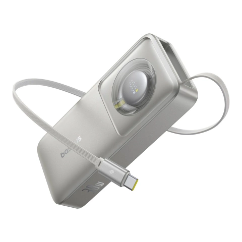 Baseus Free2Pull 10000mAh 30W powerbank з портом USB-C і висувним кабелем USB-C - сірий
