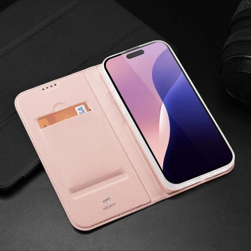 iPhone 16 Pro Max Dux Ducis Skin Pro Pink Protective Case with Flip