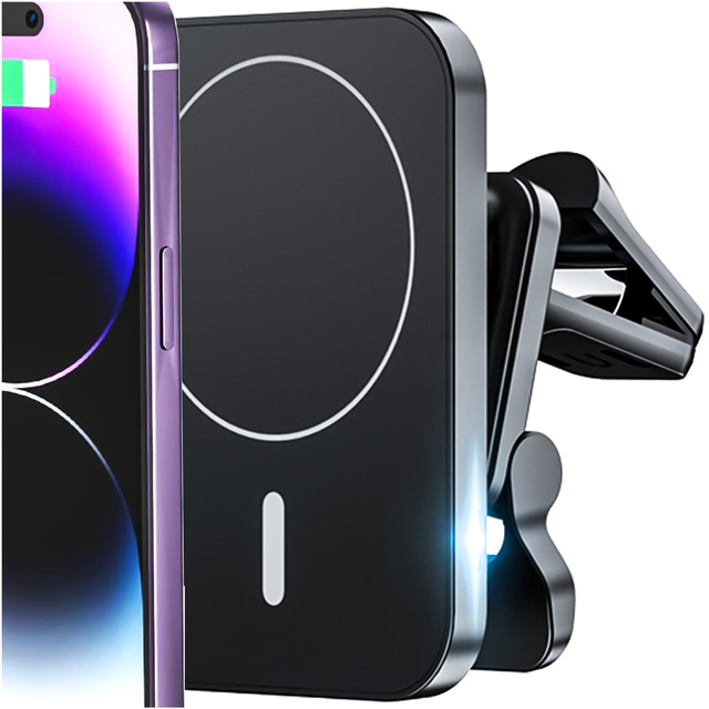 Car holder with Qi charger for MagSafe Alogy for grille 15W Black