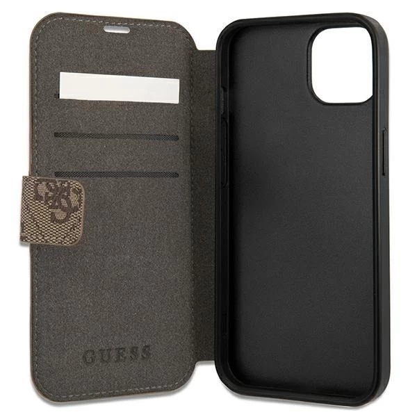 Guess GUBKP13S4GDBR iPhone 13 mini 5.4" коричневий/коричневий книжка 4G Stripe