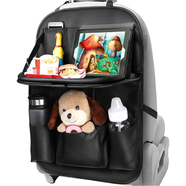 Organizér do auta cestovný stolík do auta chránič sedacej časti operadla Alogy Black 2x držiak na opierku hlavy