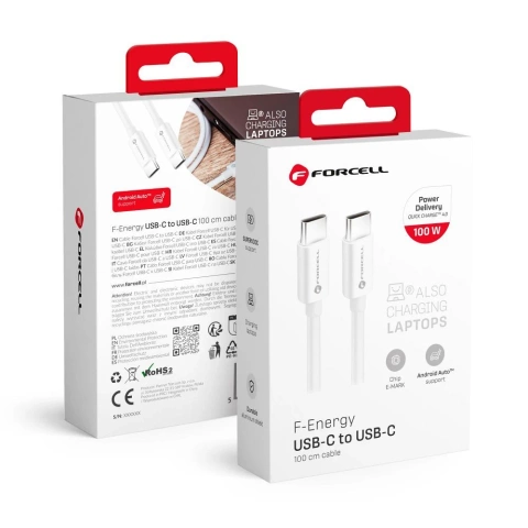 Kabel USB-C 100W 1m Forcell C339 e-mark QC 4.0 PD LAPTOP PC SMARTFON