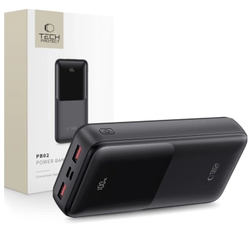 Powerbank Tech-Protect PB02 20000mAh 22.5W Czarny USB-A USB-C