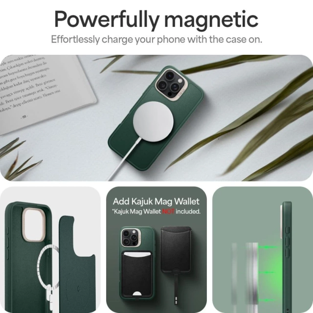 Etui Spigen Cyrill Kajuk Mag MagSafe для iPhone 16 Pro Max Forest Green