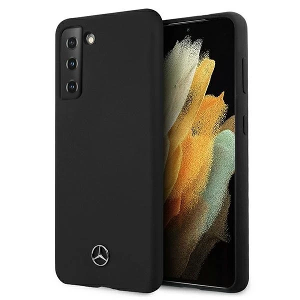Pevné puzdro Etui Mercedes MEHCS21SSILBK pre Samsung Galaxy S21 G991 Silicone Line