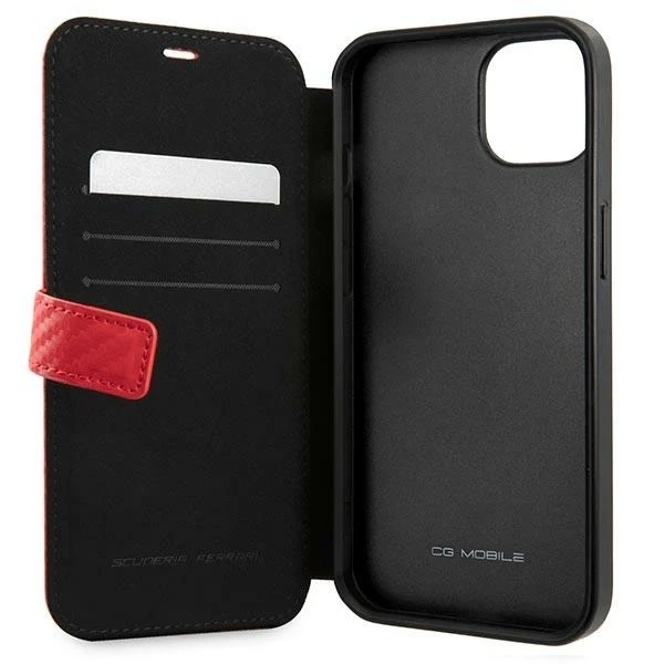 Чохол для телефону Ferrari iPhone 13 mini 5.4" red/red book On Track Carbon Stripe
