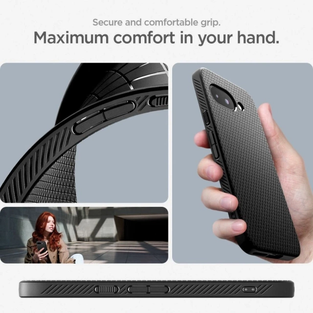 Google Pixel 9a Spigen Liquid Air Schwarze Schutzhülle