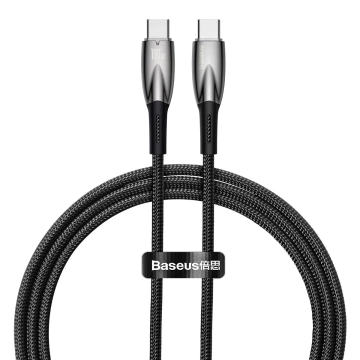 Rýchlonabíjací kábel Baseus Glimmer Series USB-C 480 Mb/s PD 100 W 1 m čierny
