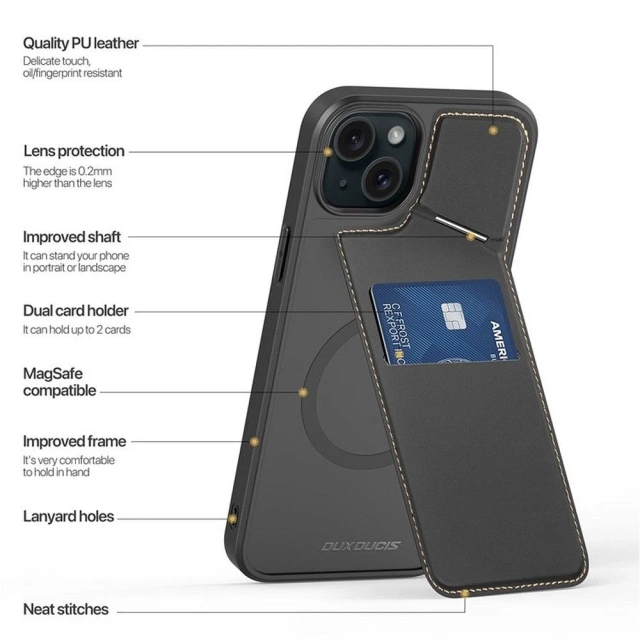 DUX DUCIS Rafi II Mag case - back cover with stand, compatible with MagSafe for iPhone 15