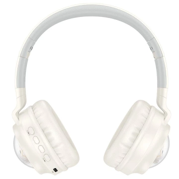 HOCO słuchawki bezprzewodowe Bluetooth W50 z podświetleniem RGB i kotkami białe