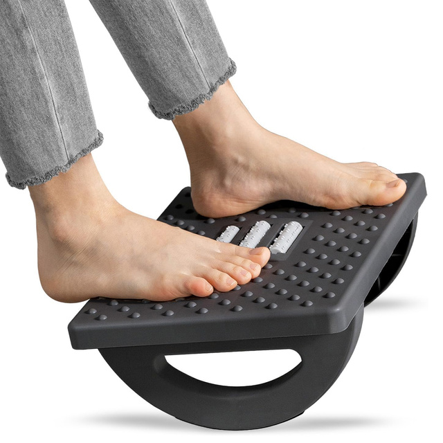Office footrest foot rest legs foot massage for office work adjustable angle adjustment black