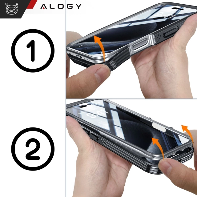 Ochranný kryt na telefón pre Apple iPhone 16 Plus Alogy Shield360 MagCase™️ pre MagSafe s ochranou displeja a fotoaparátu, čierny