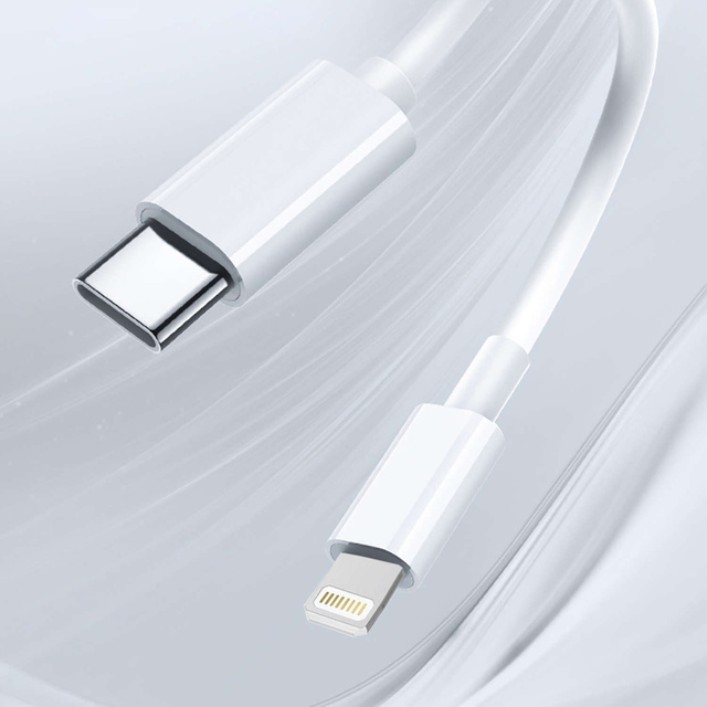 Kabel 100cm USB-C do Lightning PowerDelivery do Apple iPhone USB Data Charging Cable PD 20W Biały