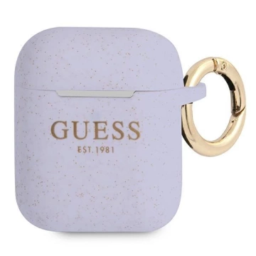 Guess GUA2SGGEU kryt AirPods purpurově/fialový silikonový třpyt