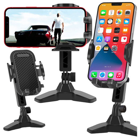 Phone Holder Stand Desktop Stand Adjustable 360 Desk Tripod Tripod 4-7" Alogy Black