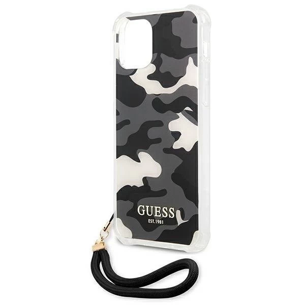 Guess GUHCP12MKSARBK iPhone 12/12 Pro 6,1" čierne/čierne pevné puzdro Camo Collection