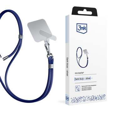 Universelles Smartphone-Lanyard 3mk EasyClip Dunkelblau (Silber)