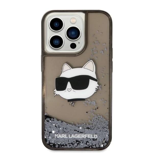 Etui Karl Lagerfeld KLHCP14LLNCHCK pro iPhone 14 Pro 6,1" pevné pouzdro Glitter Choupette Head